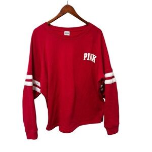 PINK Victoria’s Secret Red Crewneck Sweatshirt Varsity Logo XL